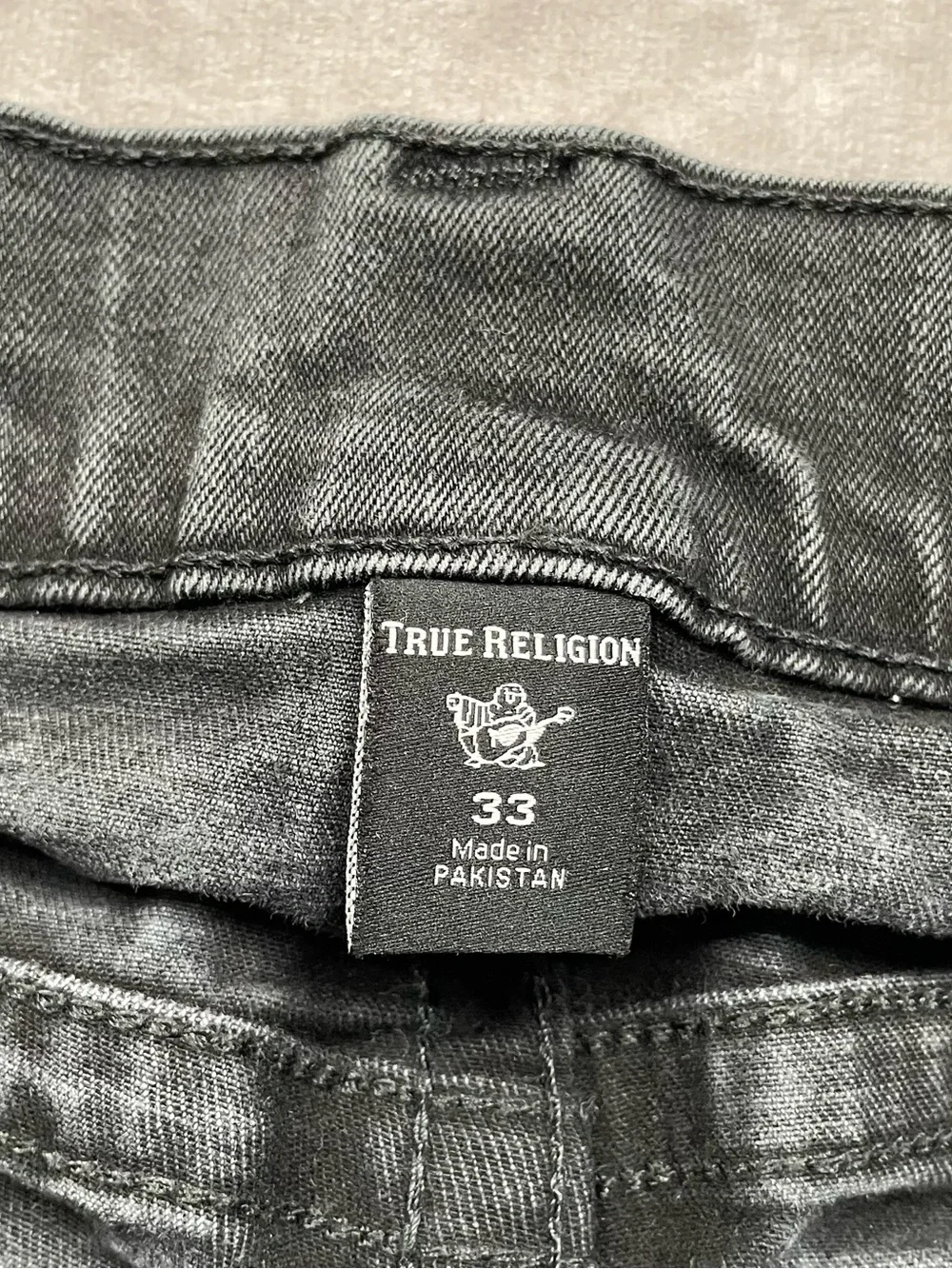 True Religion Ricky Jeans Mens Size 33 Black Back Flap Pocket Relaxed Straight